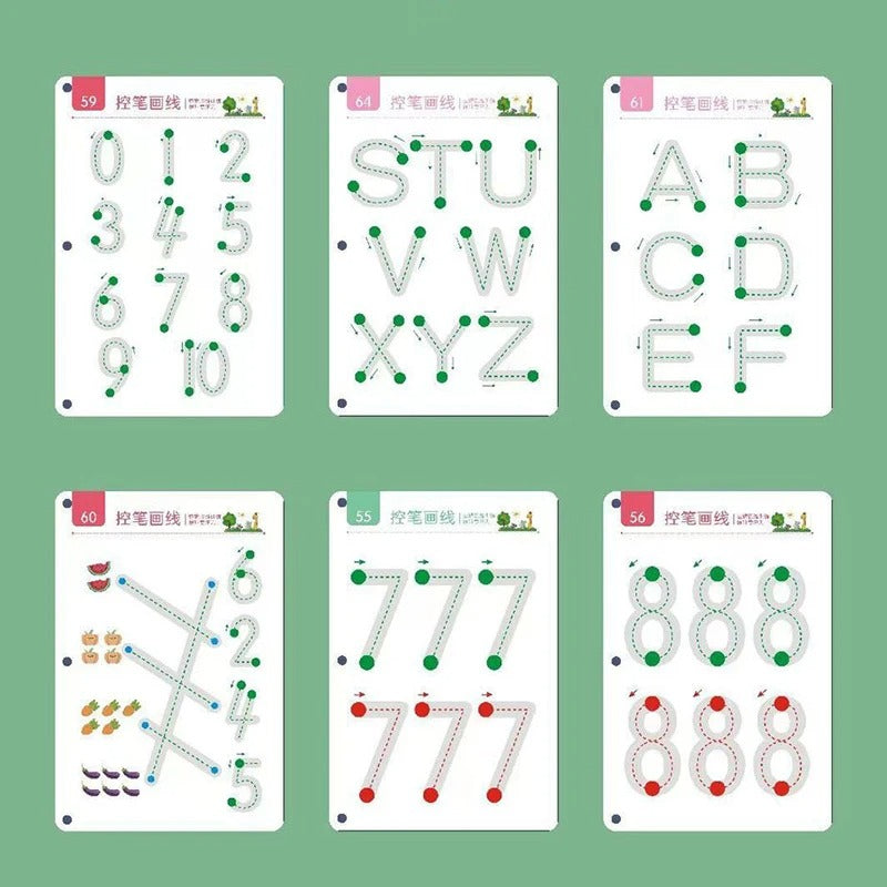 Ensemble de Livres de Traçage Magiques pour Enfants – Cahiers Réutilisables d’Écriture, Lettres et Chiffres Montessori