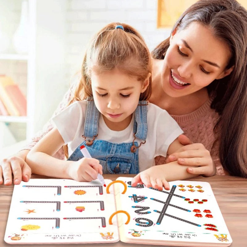 Ensemble de Livres de Traçage Magiques pour Enfants – Cahiers Réutilisables d’Écriture, Lettres et Chiffres Montessori