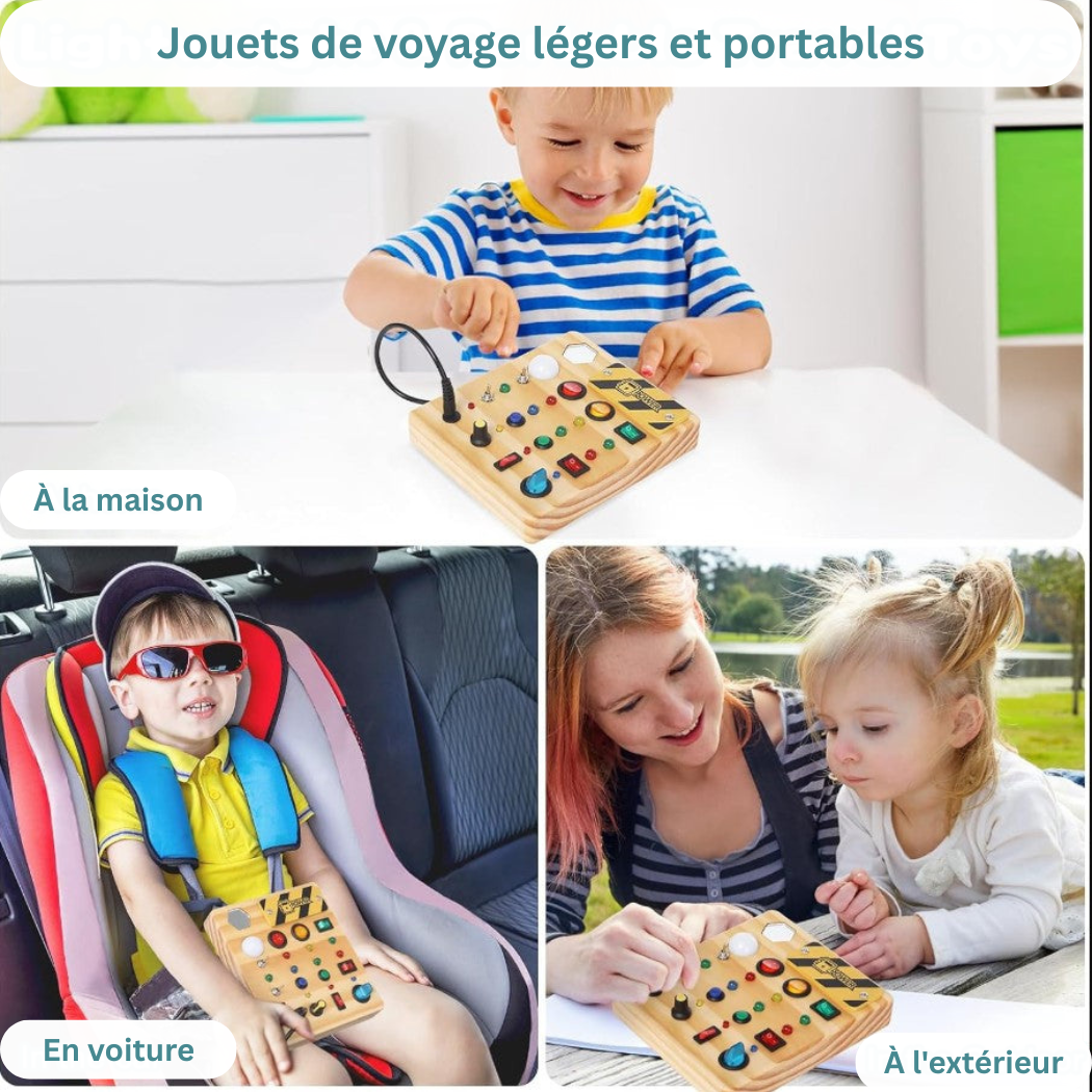 Tableau d’Activités Éducatif Montessori avec Lumières LED – Jeu Sensoriel et d’Éveil pour Enfants