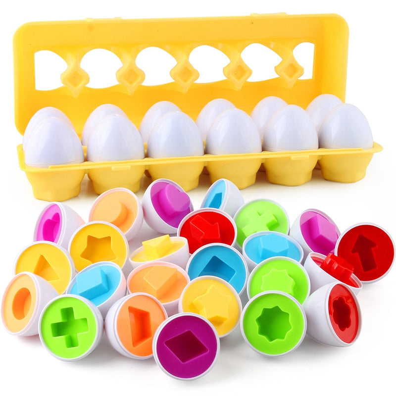 Œufs géométriques Montessori – Jouet éducatif d'association de formes pour les tout-petits et l'apprentissage préscolaire