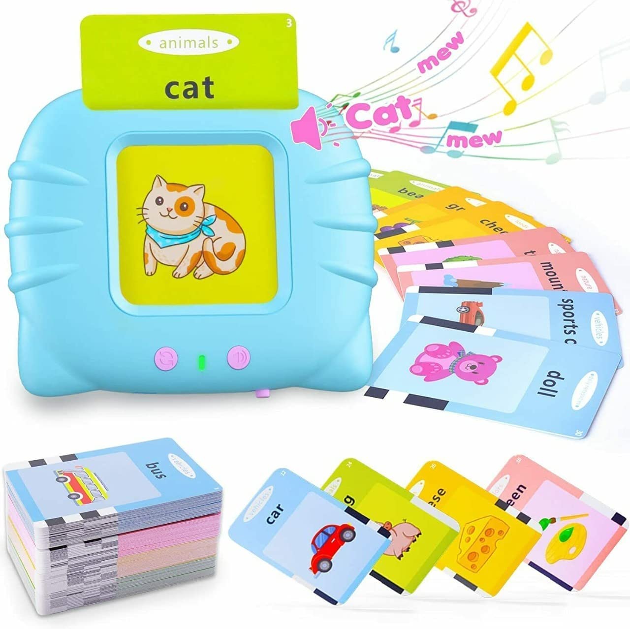 Appareil Éducatif Parlant Montessori avec Cartes Flash – Jouet d’Apprentissage Interactif pour Enfants