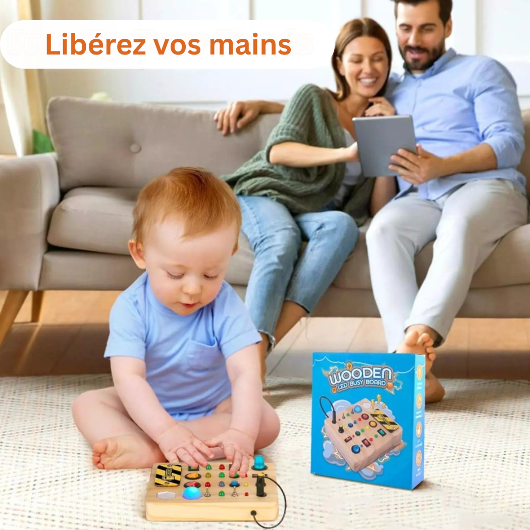 Tableau d’Activités Éducatif Montessori avec Lumières LED – Jeu Sensoriel et d’Éveil pour Enfants