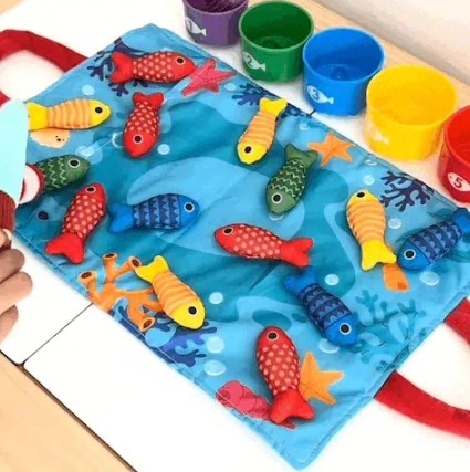 Jeu de Pêche Magnétique Montessori en Bois – Jouet Éducatif pour Enfants Développement Motricité Fine