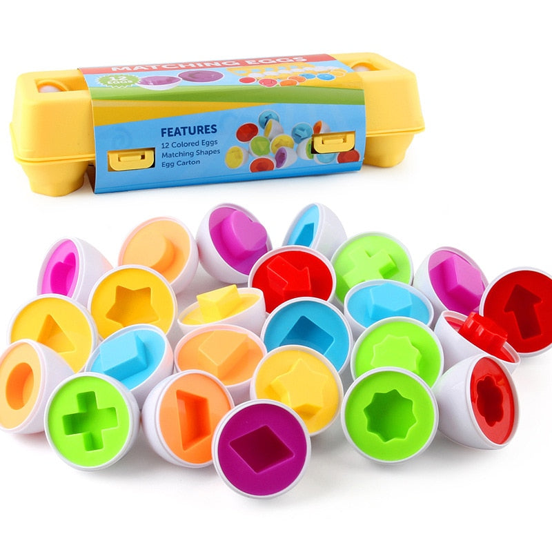 Œufs géométriques Montessori – Jouet éducatif d'association de formes pour les tout-petits et l'apprentissage préscolaire