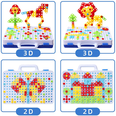 Kit de Construction Éducatif STEM avec Perceuse Électrique – Jeu de Bricolage Créatif 237 Pièces pour Enfants