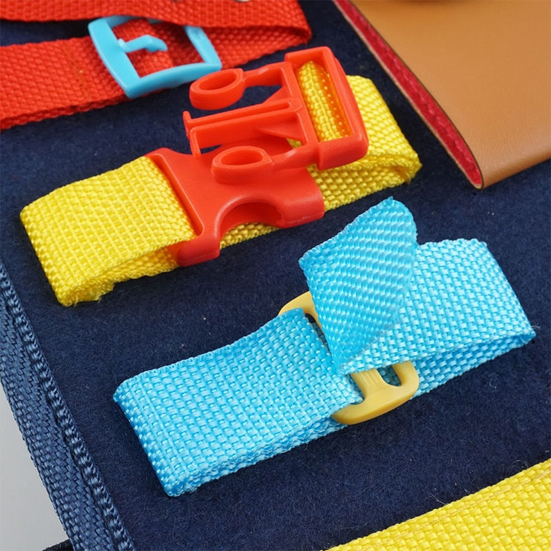 Montessori Busy Board – Jouet d'activités sensorielles en bois pour le développement de la motricité fine des tout-petits