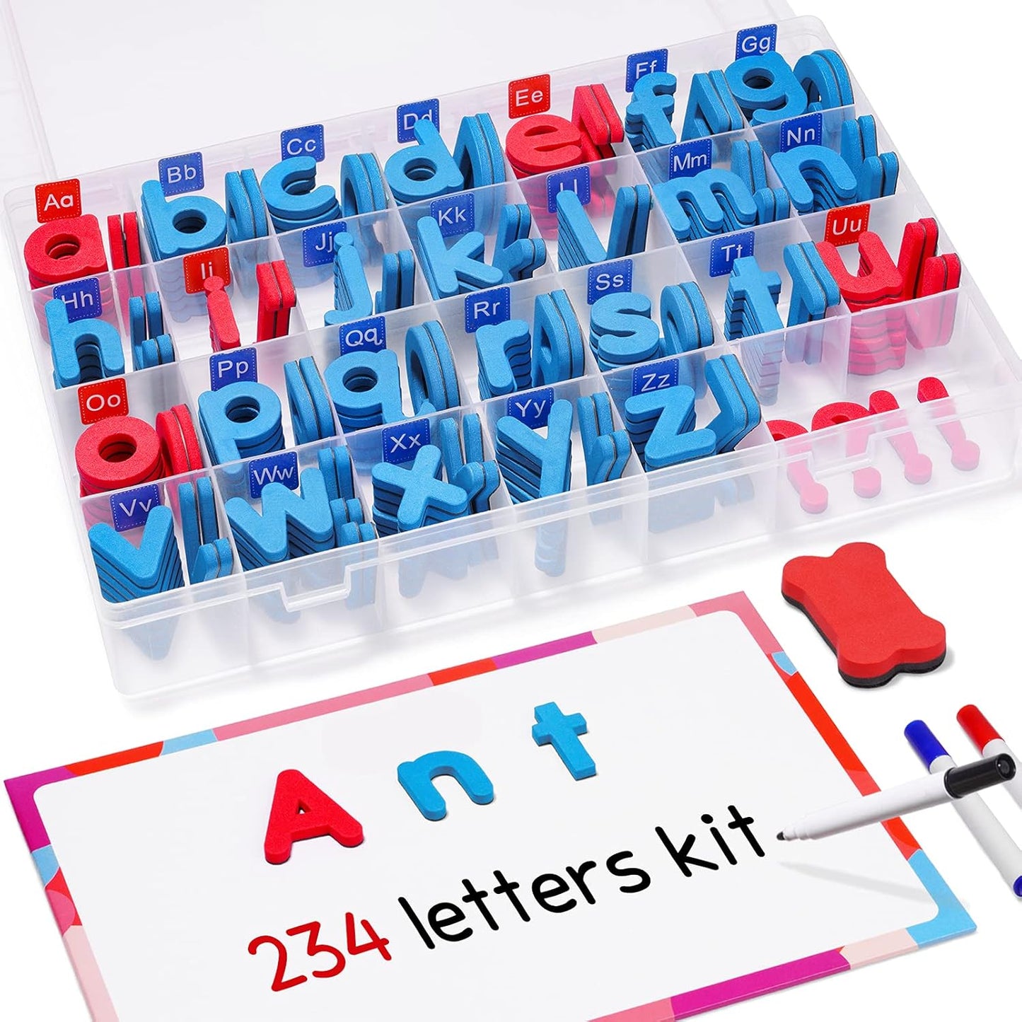 Kit de Lettres Magnétiques Montessori – Alphabet Éducatif 234 Pièces pour Apprentissage de la Lecture et de l’Écriture