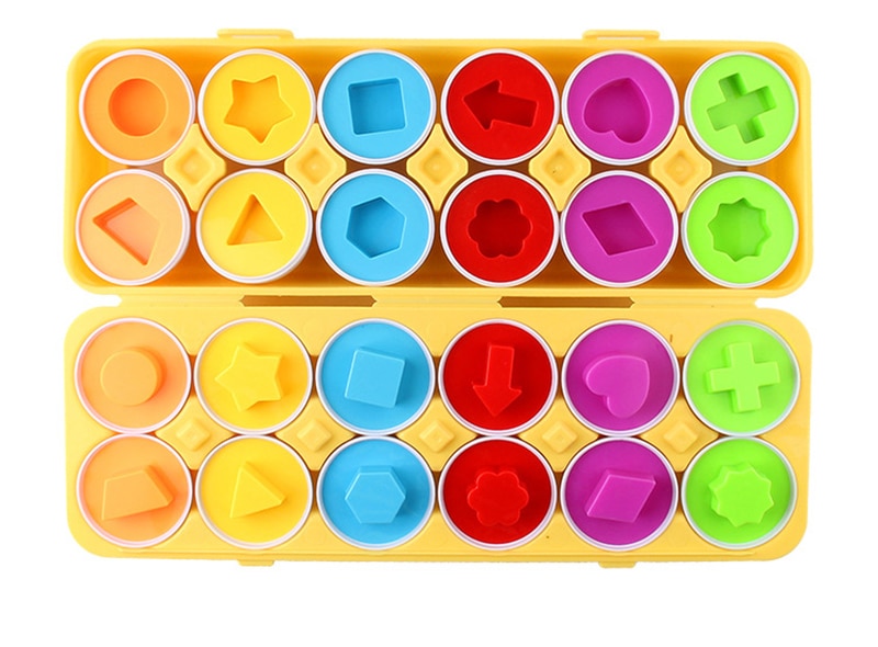 Œufs géométriques Montessori – Jouet éducatif d'association de formes pour les tout-petits et l'apprentissage préscolaire