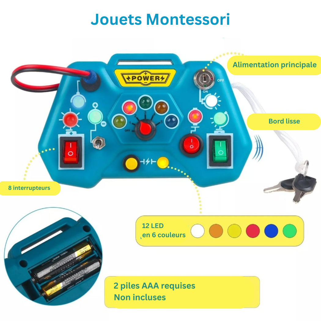Busy Board Montessori – Planche d’Activités Éducative pour Tout-Petits | Jouet d’Éveil et Motricité Fine