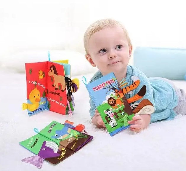 Livre Souple Montessori pour Bébé – Livre d’Éveil en Tissu Éducatif et Sensoriel | Jouet Éducatif Durable