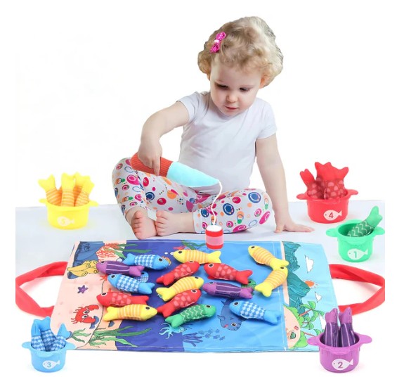 Jeu de Pêche Magnétique Montessori en Bois – Jouet Éducatif pour Enfants Développement Motricité Fine