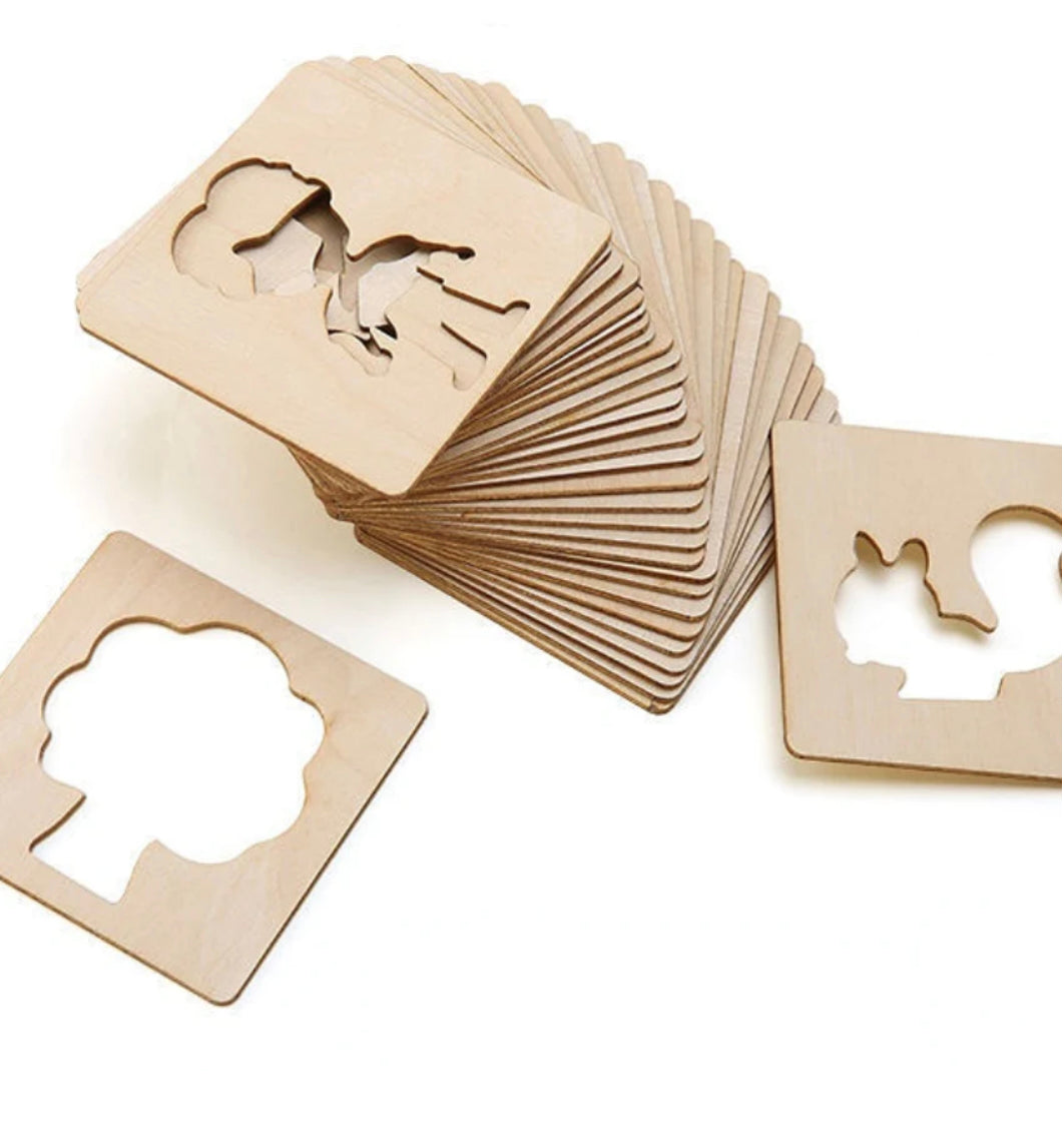 Jouet de Dessin Montessori pour Enfants – Pochoirs de Peinture Créatifs DIY | Activité Artistique et Éducative