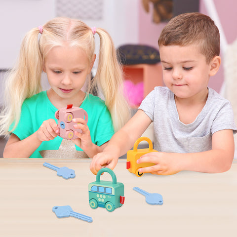 Jouet Éducatif Montessori avec Serrures Interactives – Jeu d’Apprentissage et Motricité Fine pour Tout-Petits