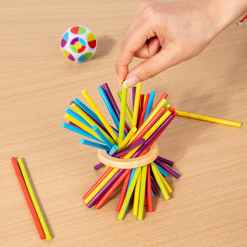 Jeu éducatif 3 en 1 en bois pour développer la dextérité avec des balles et des bâtons — Jeu Montessori pour enfants pour développer la motricité fine