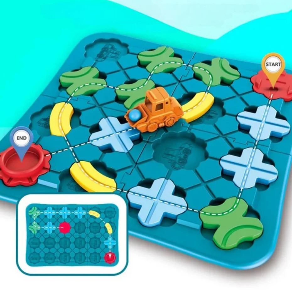 Puzzle de Rue Montessori en Bois – Jeu Éducatif d’Apprentissage et de Logique pour Enfants