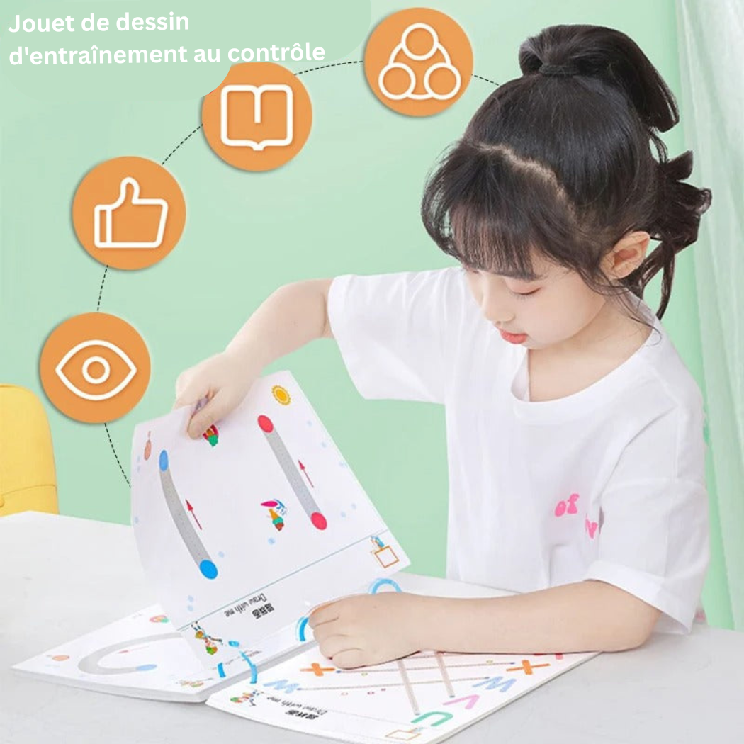 Ensemble de Livres de Traçage Magiques pour Enfants – Cahiers Réutilisables d’Écriture, Lettres et Chiffres Montessori