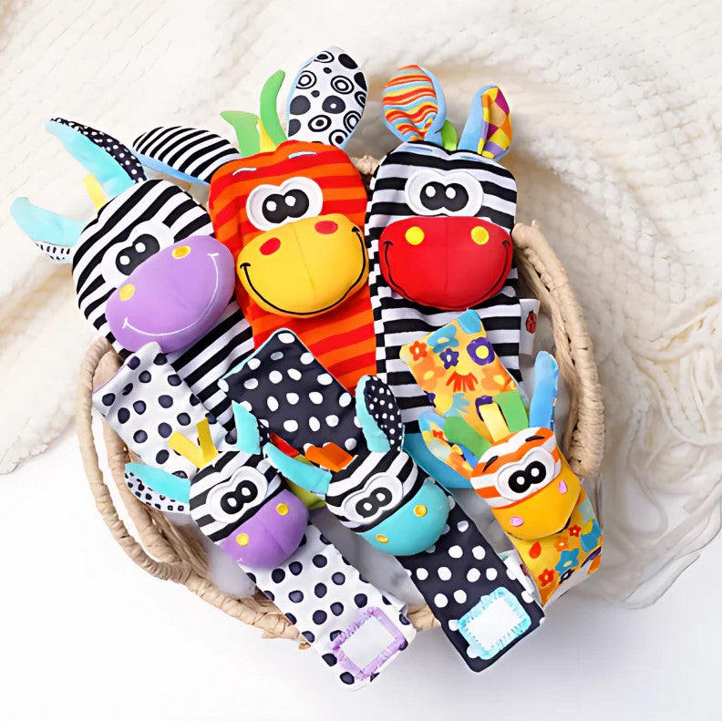 Hochets Bébé Animaux – Jouets d’Éveil Sensoriels avec Chaussettes Hochet Montessori pour Nouveau-Nés et Tout-Petits
