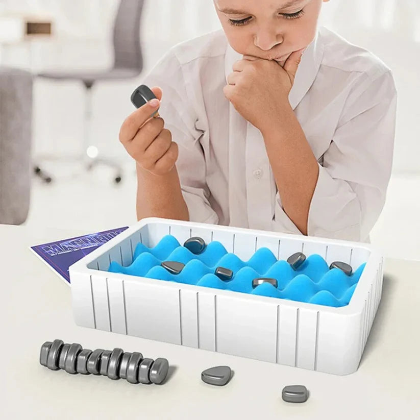Jeu d’Échecs Magnétique en Bois – Échiquier Pliable et Portable avec Pièces Aimantées pour Enfants et Adultes