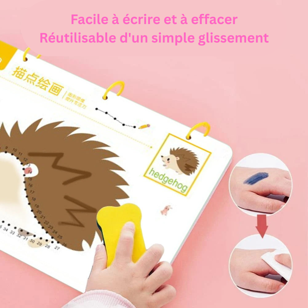 Ensemble de Livres de Traçage Magiques pour Enfants – Cahiers Réutilisables d’Écriture, Lettres et Chiffres Montessori