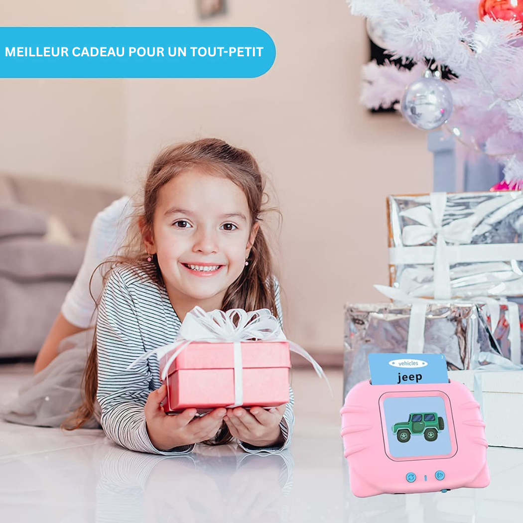 Appareil Éducatif Parlant Montessori avec Cartes Flash – Jouet d’Apprentissage Interactif pour Enfants