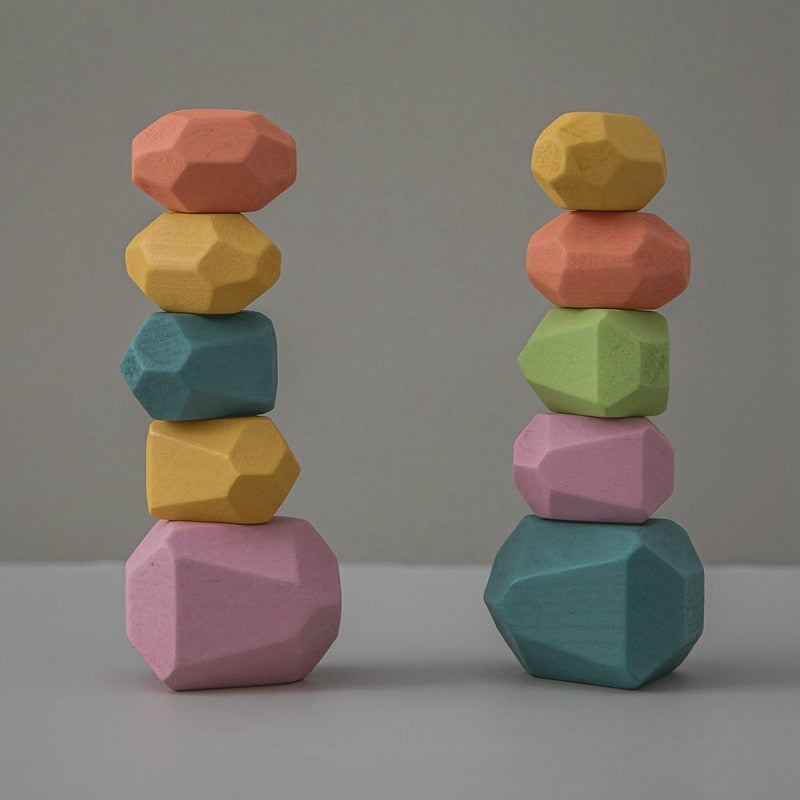 Pierres en bois Montessori (18 pièces)