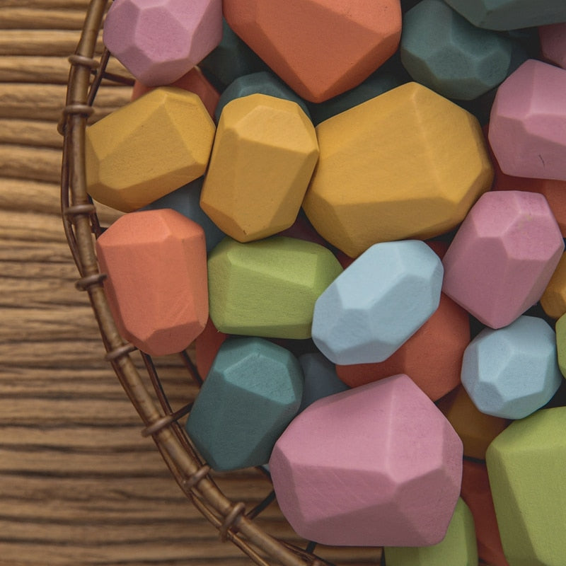 Pierres en bois Montessori (18 pièces)