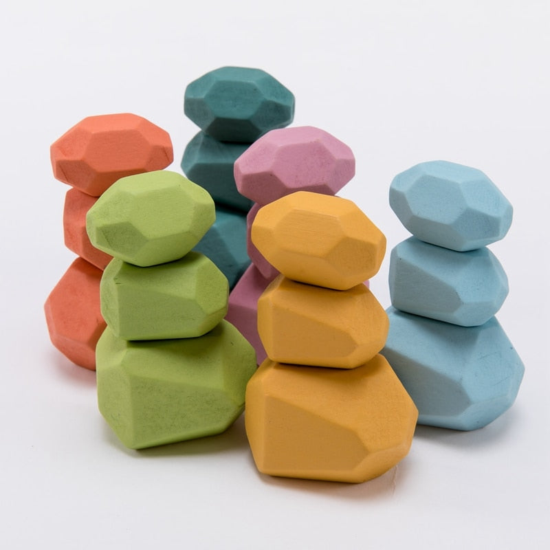 Pierres en bois Montessori (18 pièces)