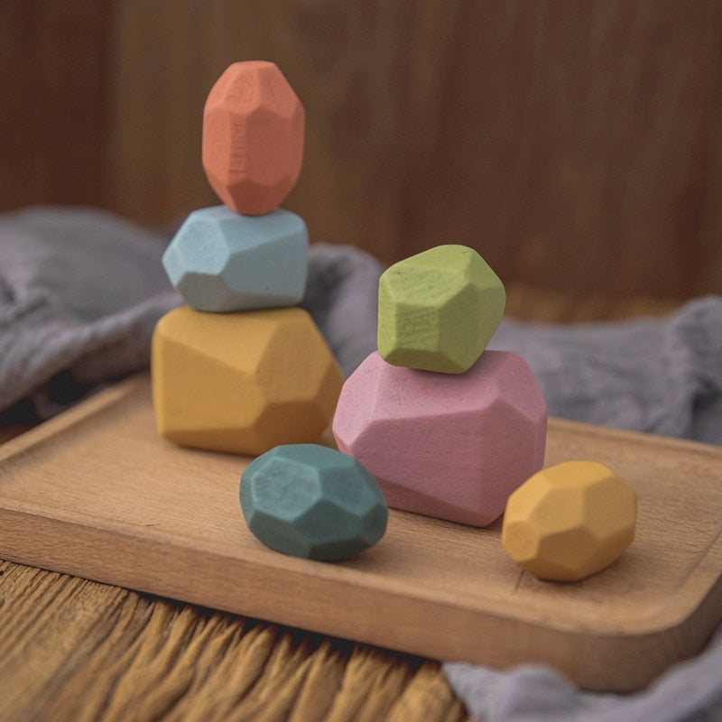 Pierres en bois Montessori (18 pièces)