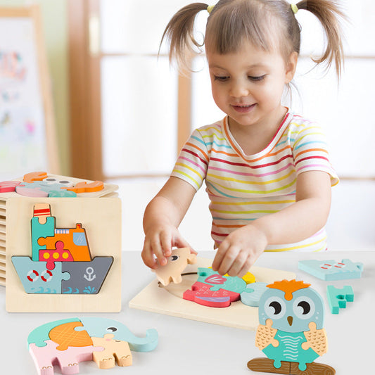 Puzzles Montessori en bois naturel – un outil d’éveil complet