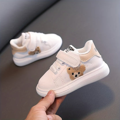 Chaussures Premiers Pas Bébé Antidérapantes – Motif Ourson, Semelle Souple, Tailles 21-30