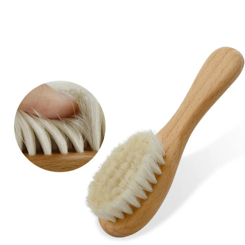 Kit de Soin Capillaire Bébé avec Brosse et Peigne en Bois
