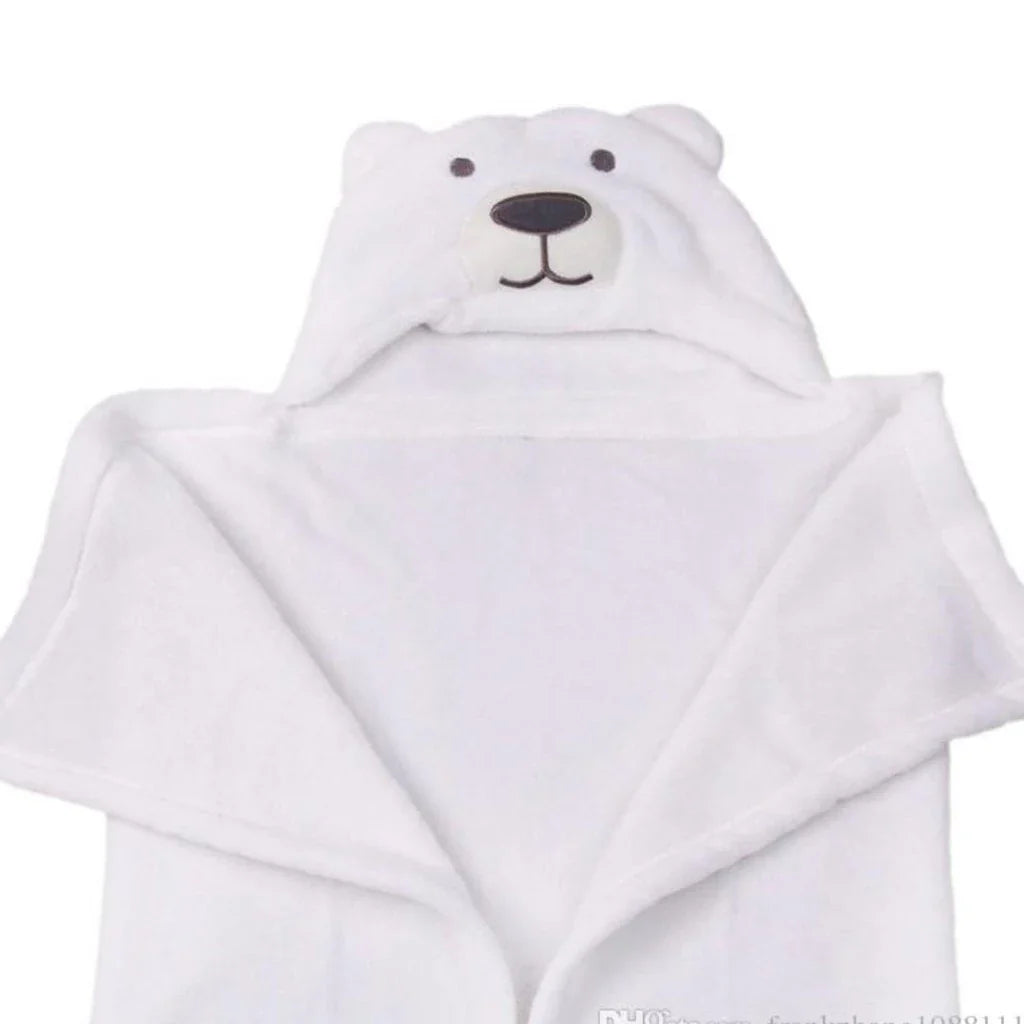 Cape de Bain à Capuche Ours Polaire pour Bébé – Ultra-Moelleuse & Chaude | Dès la Naissance