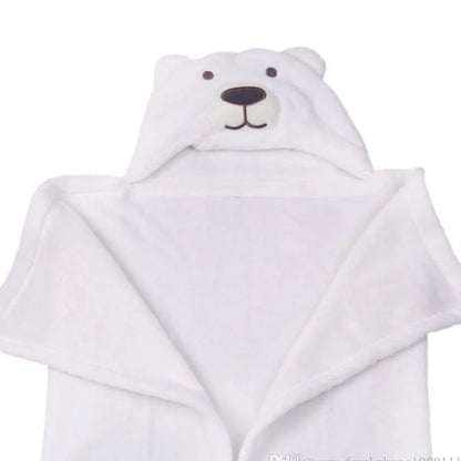 Cape de Bain à Capuche Ours Polaire pour Bébé – Ultra-Moelleuse & Chaude | Dès la Naissance