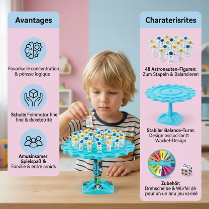 Jeu d'Équilibre Astronaute – Jouet Éducatif de Motricité, Concentration et Coordination pour Enfants