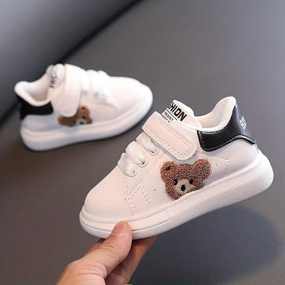 Chaussures Premiers Pas Bébé Antidérapantes – Motif Ourson, Semelle Souple, Tailles 21-30