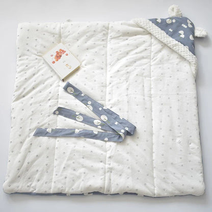 Couverture d’Emmaillotage à Capuche pour Bébé – Couverture Polaire Douce avec Oreilles