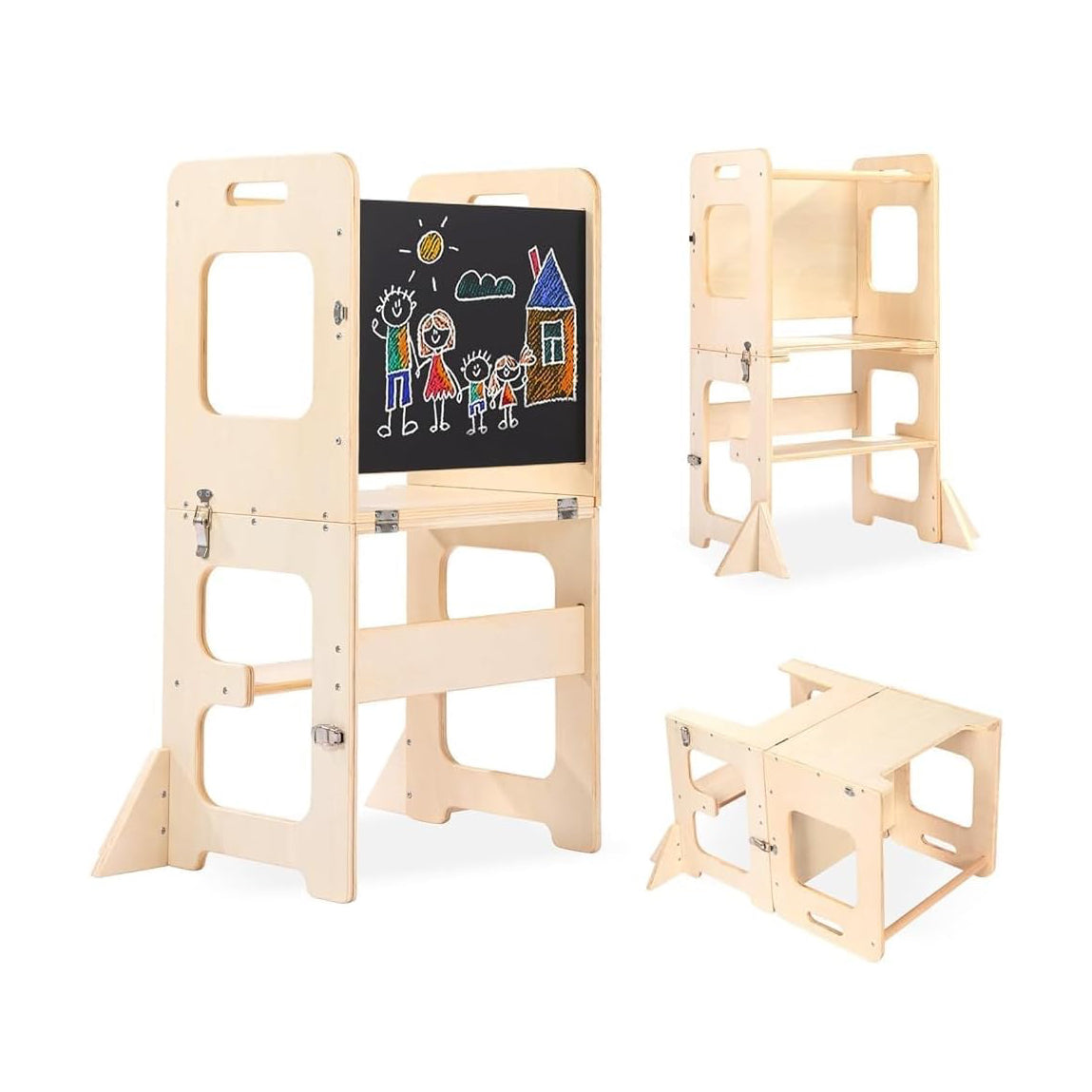 Tour d’apprentissage convertible avec tableau noir et table
