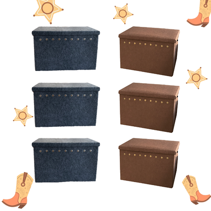 Lot de 6 boîtes de rangement pliables avec couvercle empilable