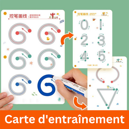 Ensemble de Livres de Traçage Magiques pour Enfants – Cahiers Réutilisables d’Écriture, Lettres et Chiffres Montessori