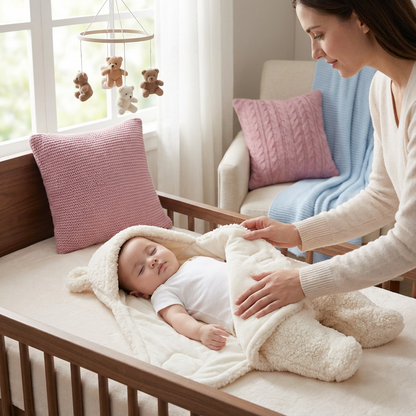 Ensemble Couverture et Pyjama Ours pour Bébé – Set Douillet pour Nouveau-Nés et Tout-Petits
