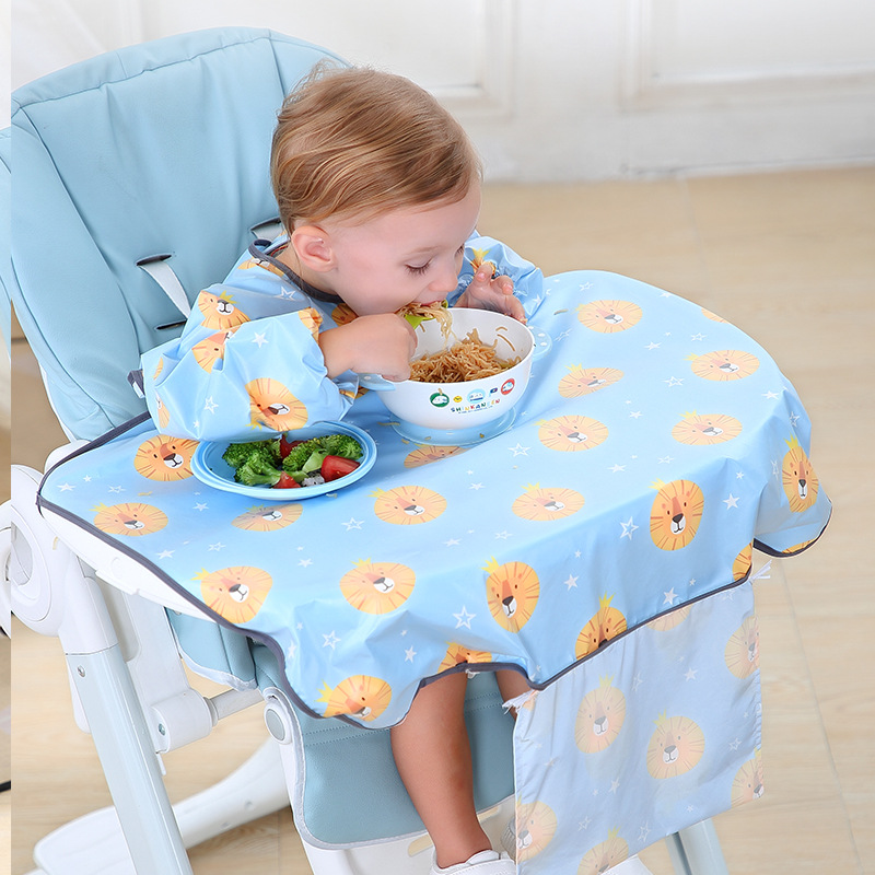 Bavoir Bébé à Manches Longues Imperméable pour Repas