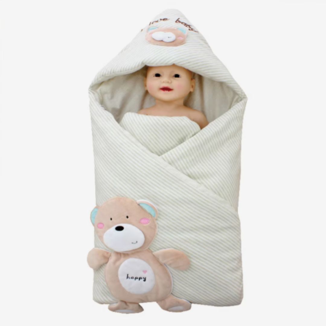 Couverture d’Emmaillotage à Capuche pour Bébé – Nid d’Ange Doux pour Nouveau-Né