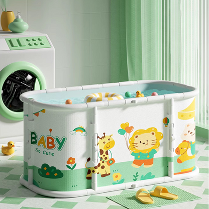 Baignoire pliable pour bébé avec indicateur de température et double vidange