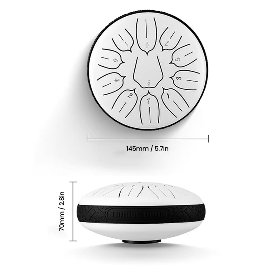 Tambour à languette en acier à 11 tons – Instrument de percussion de méditation et de yoga de style handpan