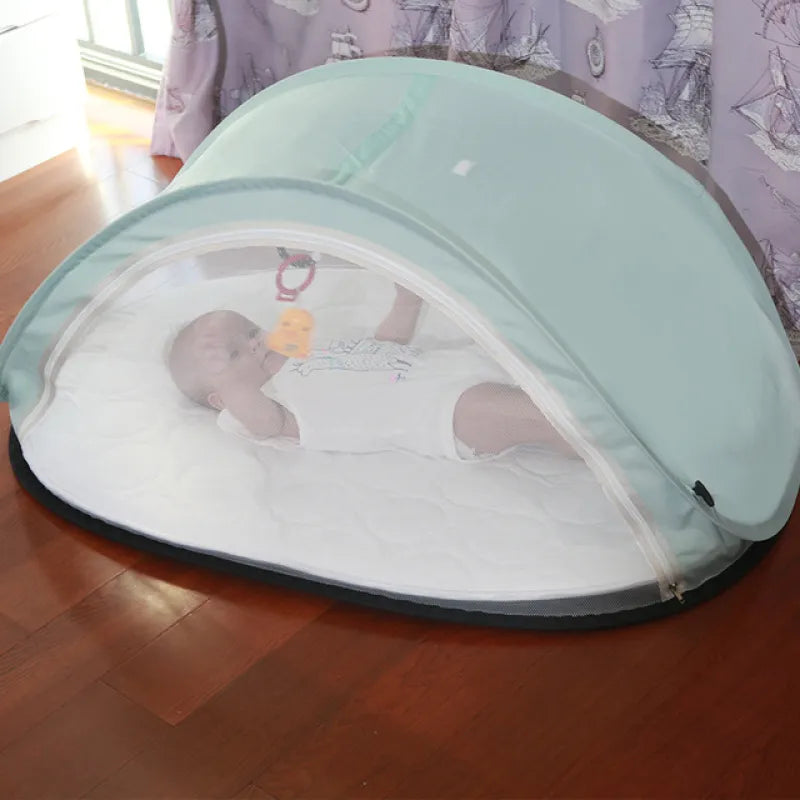 Lit de Voyage Bébé Pliable avec Moustiquaire – Protection UV & Insectes, Léger et Compact