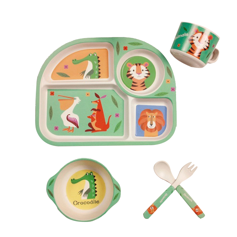 Coffret Repas Bébé Motif Nuage – Assiette, Bol, Tasse & Couverts pour Enfant