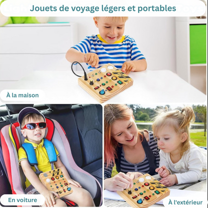 Tableau d’Activités Éducatif Montessori avec Lumières LED – Jeu Sensoriel et d’Éveil pour Enfants