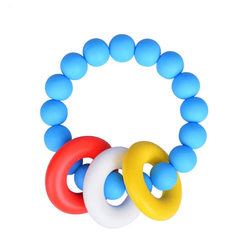 Anneau de Dentition en Silicone avec Anneaux Colorés – Jouet Sensoriel et de Dentition pour Bébé