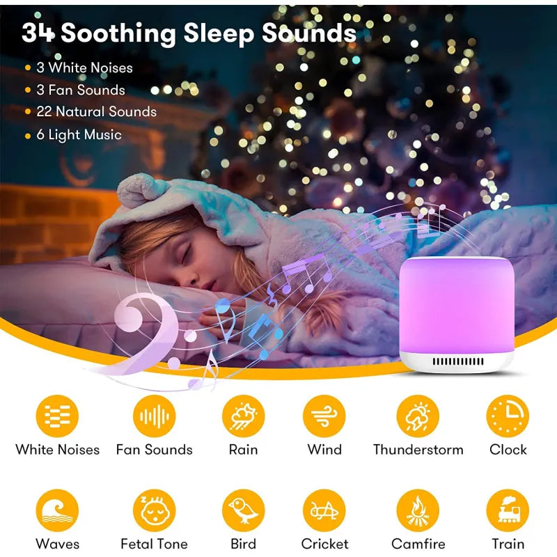 Veilleuse Musicale Bébé LED pour Chambre d'Enfant