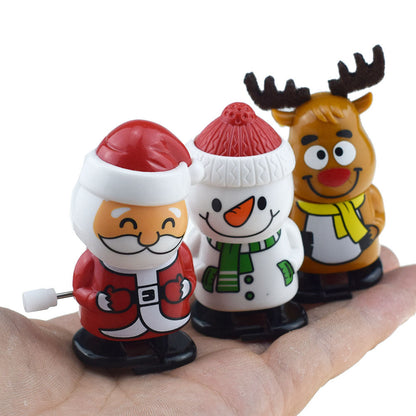 Figurine de Noël à Remonter – Père Noël, Bonhomme de Neige & Renne qui Dansent